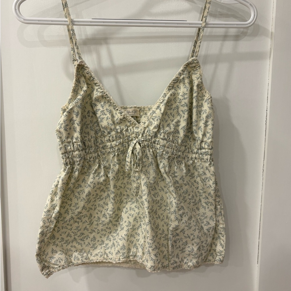 Brandy Melville Cream Floral Camisole